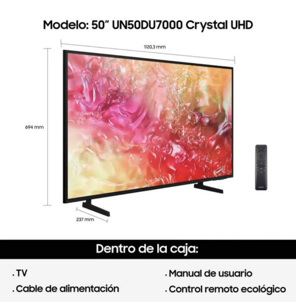 SMART TV 50" SAMSUNG 4K UHD CRYSTAL - Imagen 3